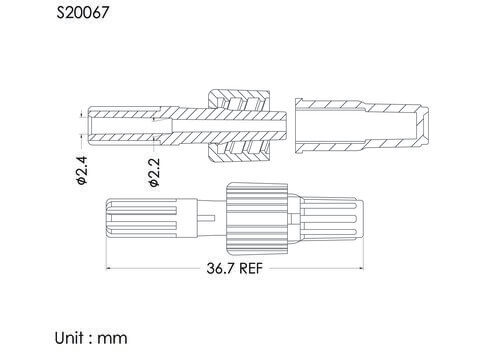 MLS with spin lock and cap, A type, tube OD2.4mm