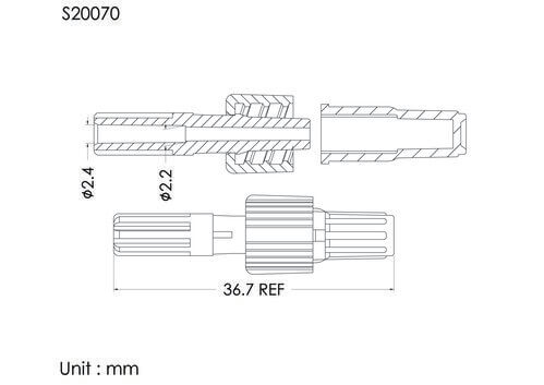 盧耳公針基加螺加蓋, A型, 管徑 OD2.4mm