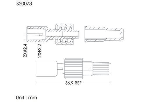 小U型管加螺加蓋, 管徑2.4mm