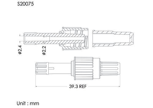 MLS with spin lock and cap, B type, tube OD3.6mm