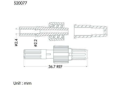 MLS with spin lock and cap, A type, tube OD2.4mm