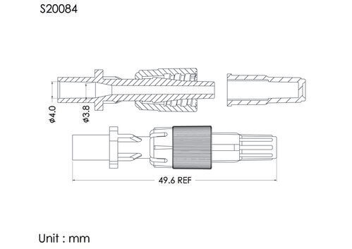 MLS with spin lock and cap, C type, tube OD4.1mm