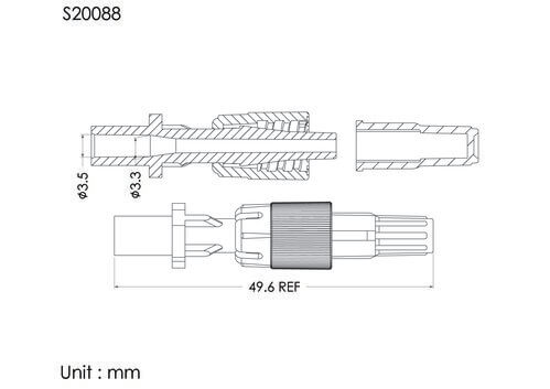 MLS with spin lock and cap, C type, tube OD3.5mm