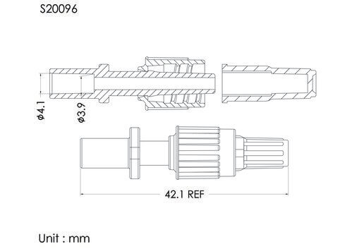 MLS with spin lock and cap, B type, tube OD4.1mm