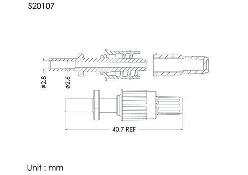 MLS with spion lock and cap, B type, tube OD2.8mm