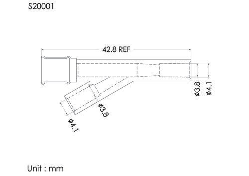 Y injection site, tube OD4.1mm