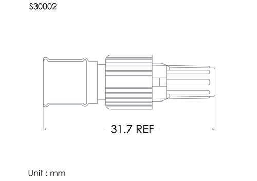 MLL injection site w/ white  cap