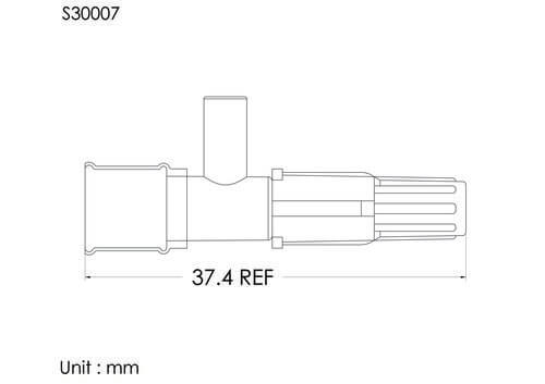 T型注射帽加透氣蓋, 管徑OD2.4mm