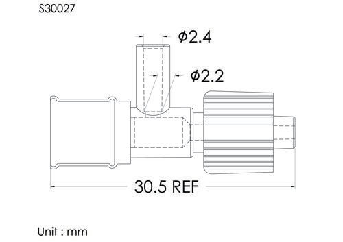 TL injection site w/ spin lock, tube OD2.4mm