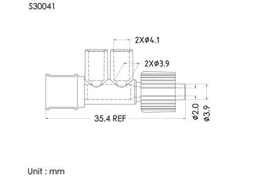 DT injection site w/spin lock, Tube OD4.1mm