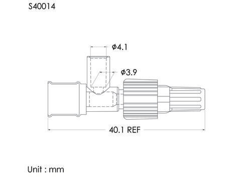 TL injection site w/spin lock & cap, tube OD4.1mm