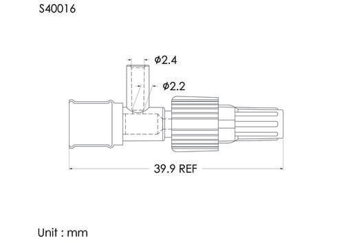 TL注射帽加螺帽加蓋, 管徑2.4mm