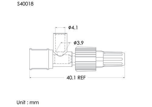 TL注射帽加螺帽加蓋, 管徑4.1mm