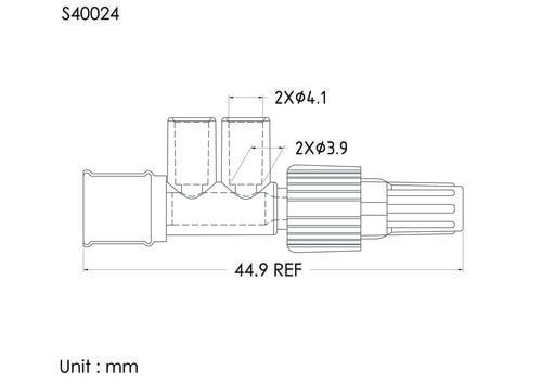 DT注射帽加螺帽加蓋, 管徑4.1mm